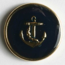 LAATSTE STUKS: Knoop Metaal Blauw/Goud 14mm - P.s. OP=OP
