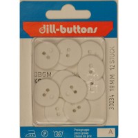 Knoop wit 18 mm - 12 stuks