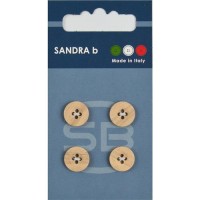 Knoopje 11mm, Houtlook  - 4 stuks 