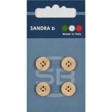 Knoopje 11mm, Houtlook  - 4 stuks 