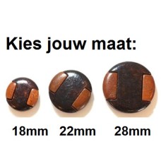 Houten Knoop Duocolor - Kies een maat - OP=OP