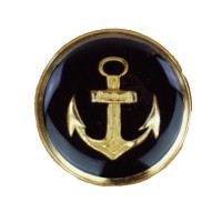 LAATSTE STUKS: Knoop Metaal Blauw/Goud 22mm - P.s. OP=OP
