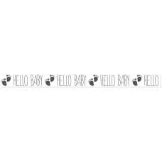 Lint Hello Baby Grijs - Per meter