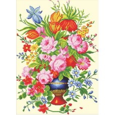 Elegant Floral Arangement - Voorbedrukt borduurpakket 