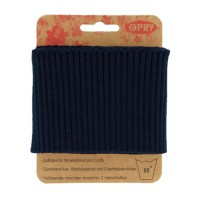 Boordstof Ribbel Grof Donkerblauw 1,10m - Voor boord en manchetten
