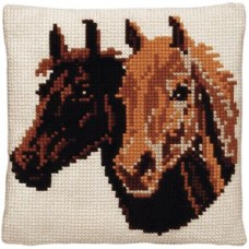 Borduurpakket - Kussenpakket Paarden