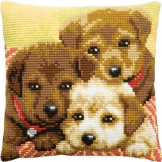 Borduurpakket - Kussenpakket 3 Hondjes