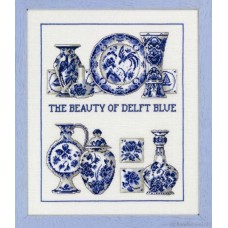 ACTIE: Borduurpakket  met telpatroon - Beauty Of Delft Blue