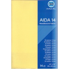 Borduurstof Aïda 14 count - 39 x 45cm Geel 