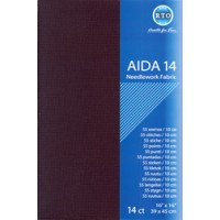 Borduurstof Aïda 14 count - 39 x 45cm Zwart 