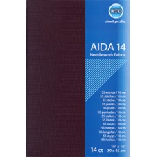 Borduurstof Aïda 14 count - 39 x 45cm Zwart 