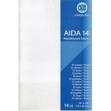 Borduurstof Aïda 14 count - 39 x 45cm Wit 