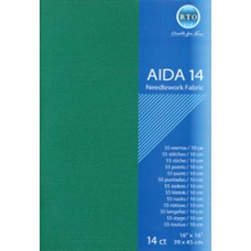 Borduurstof Aïda 14 count - 39 x 45cm Groen 
